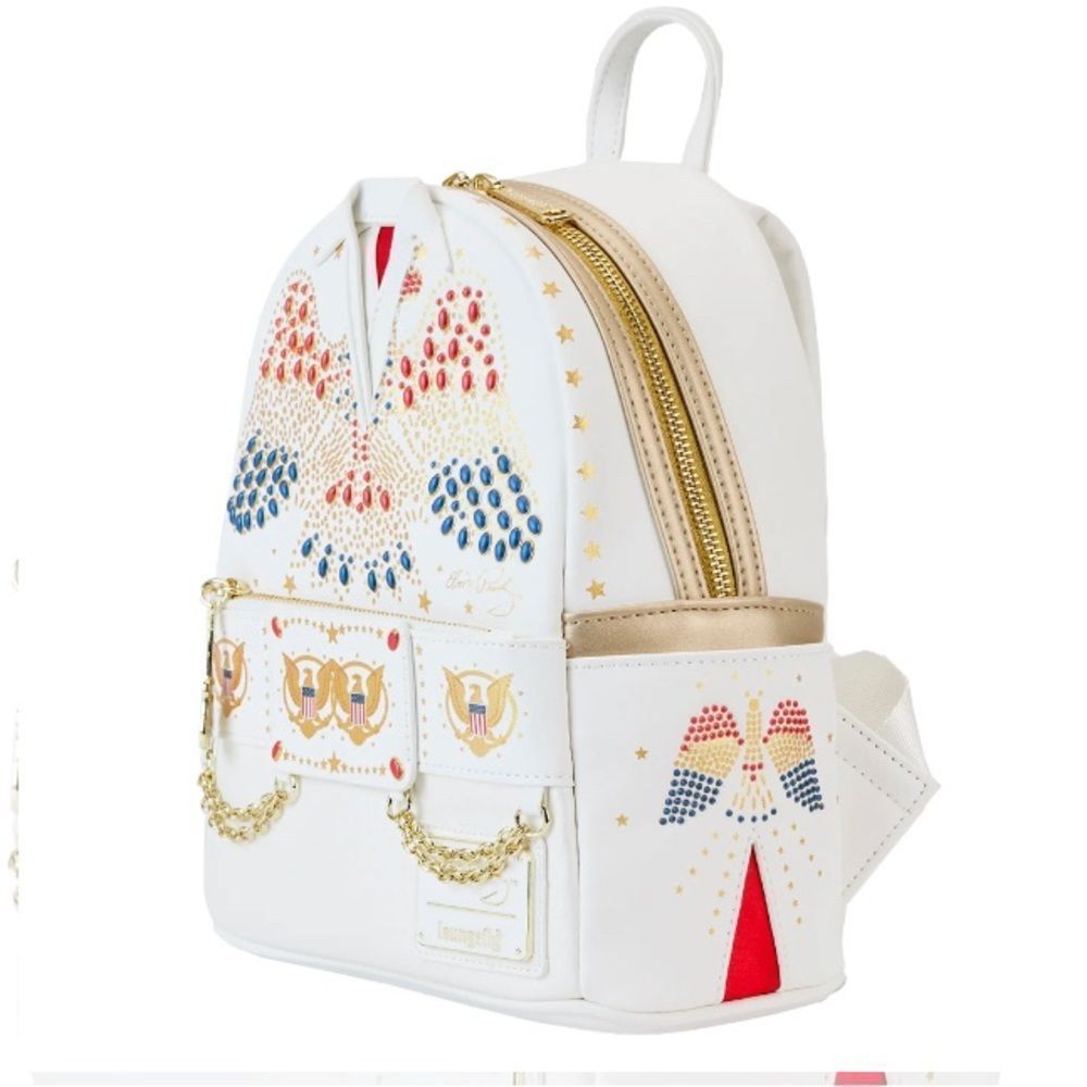 🎸🎸 Loungefly Elvis Presley Aloha Jumpsuit Cosplay Mini Backpack - Picture 5 of 5